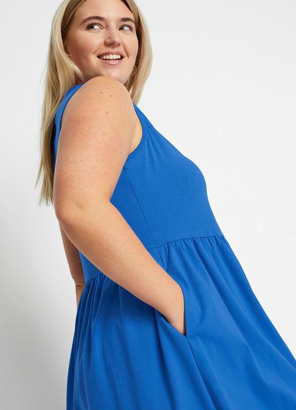 bonprix - Vestido Azul Royal em Malha de Algodão 6