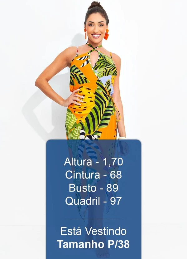 Farm - Vestido Banana Listrada Laranja 5