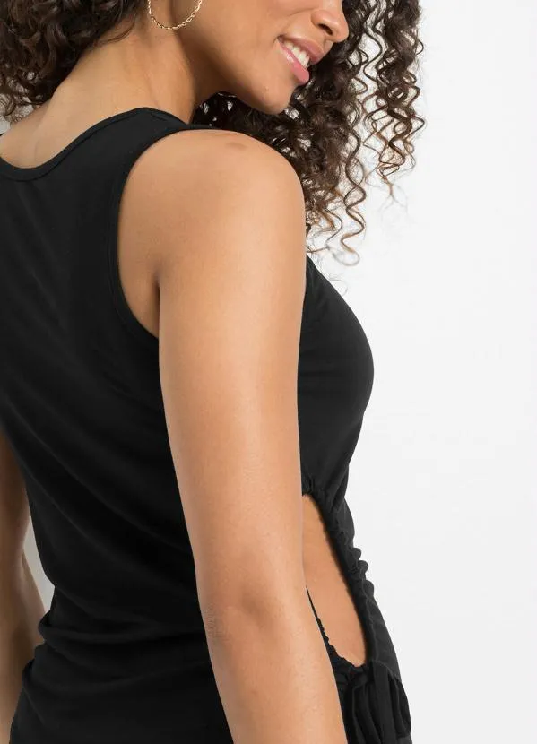 Queima Estoque - Vestido com Recorte Vazado na Lateral Preto 3