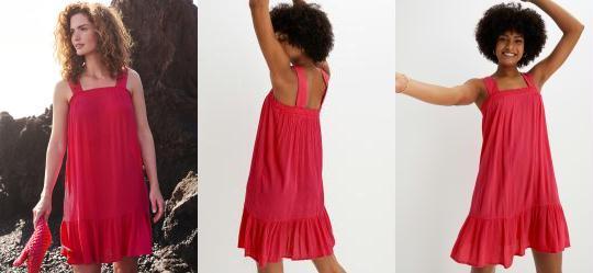 Vestido Coral em Tecido Air Flow