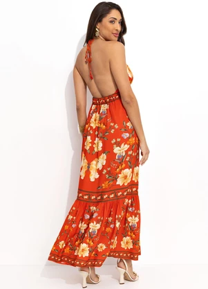 Farm - Vestido Cropped Borboleta em Flor Vermelho - FARM