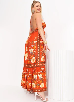 Farm - Vestido Cropped Borboleta em Flor Vermelho - FARM