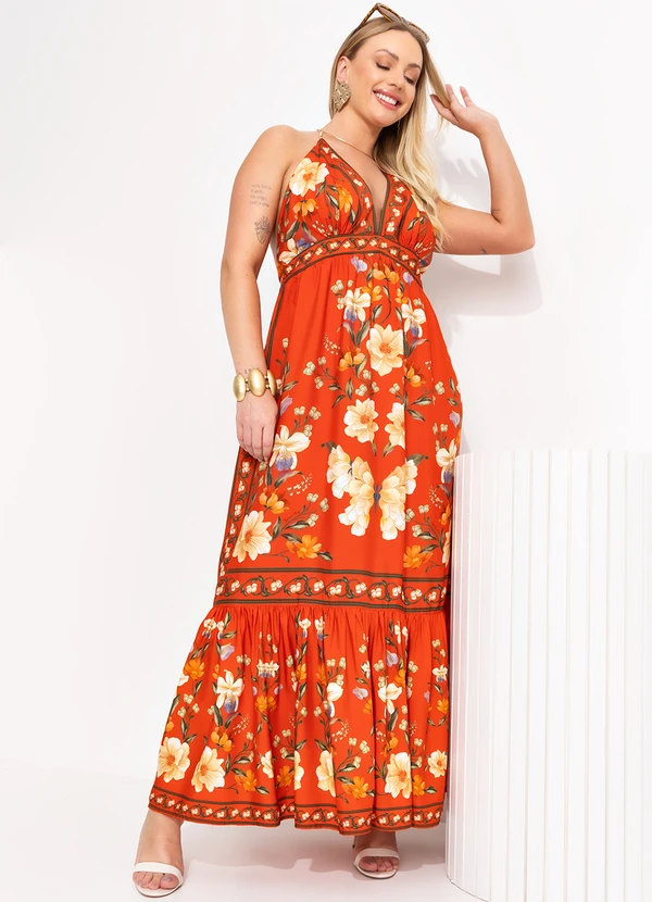 Farm - Vestido Cropped Borboleta em Flor Vermelho 11