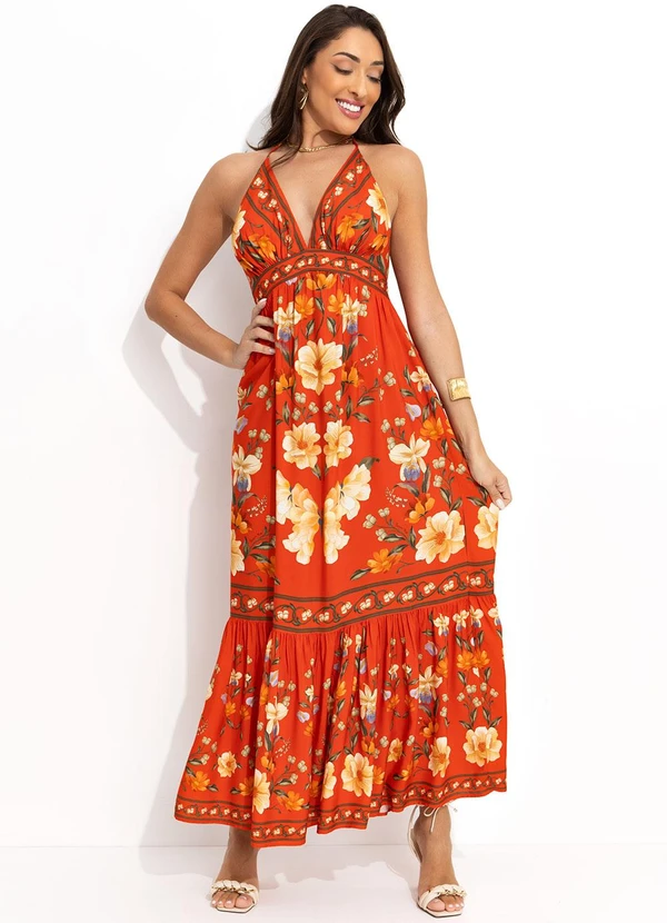 Farm - Vestido Cropped Borboleta em Flor Vermelho 3