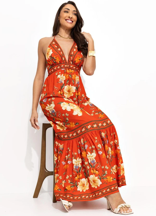 Farm - Vestido Cropped Borboleta em Flor Vermelho 5