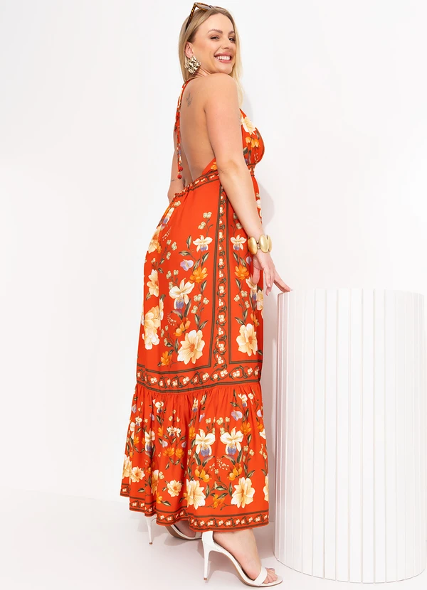 Farm - Vestido Cropped Borboleta em Flor Vermelho 9