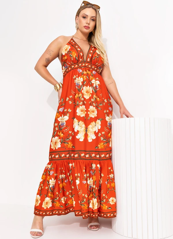 Farm - Vestido Cropped Borboleta em Flor Vermelho 10