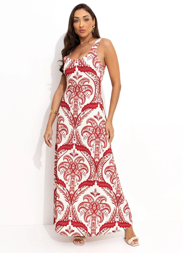 Farm - Vestido Cropped Camafeu Tropical Vermelho 7