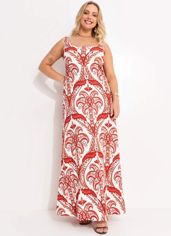 Farm - Vestido Cropped Camafeu Tropical Vermelho 2