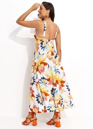 Farm - Vestido Cropped Floral Majestoso Off White - FARM
