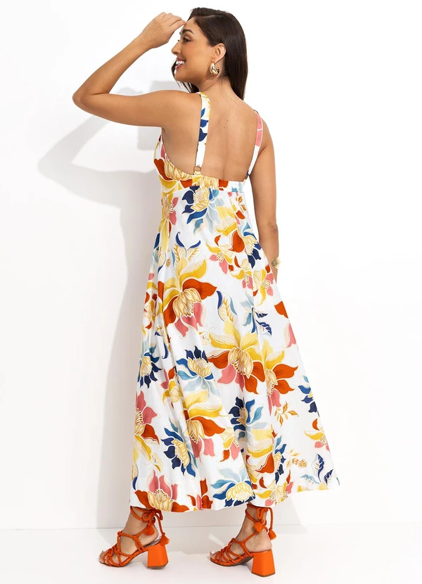 Farm - Vestido Cropped Floral Majestoso Off White 2