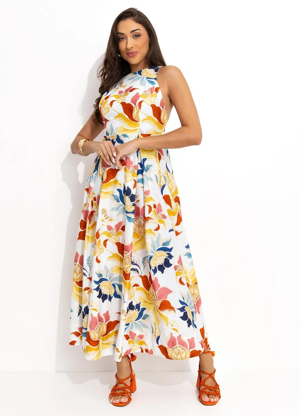 Farm - Vestido Cropped Floral Majestoso Off White 3