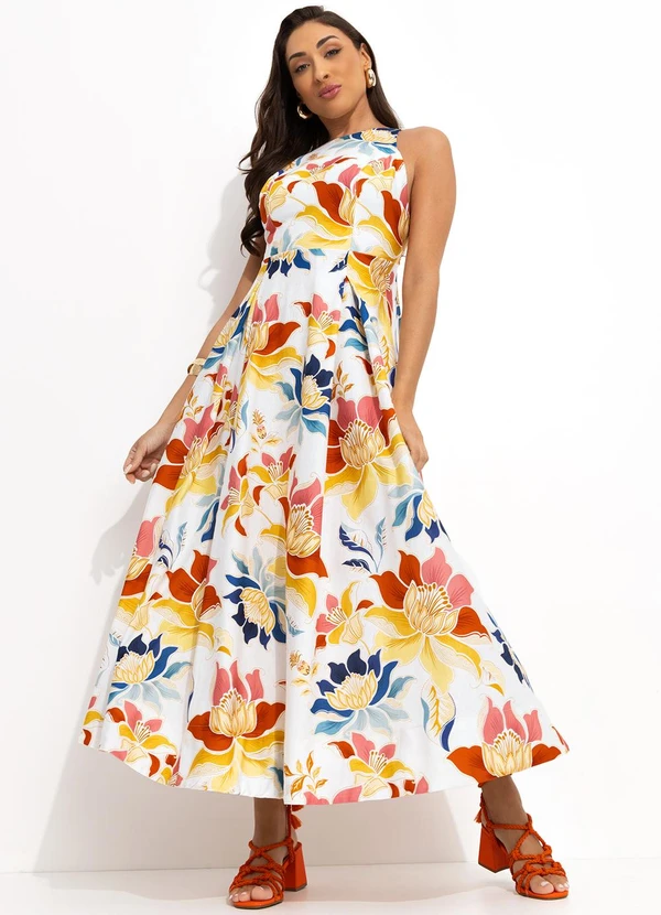 Farm - Vestido Cropped Floral Majestoso Off White 4