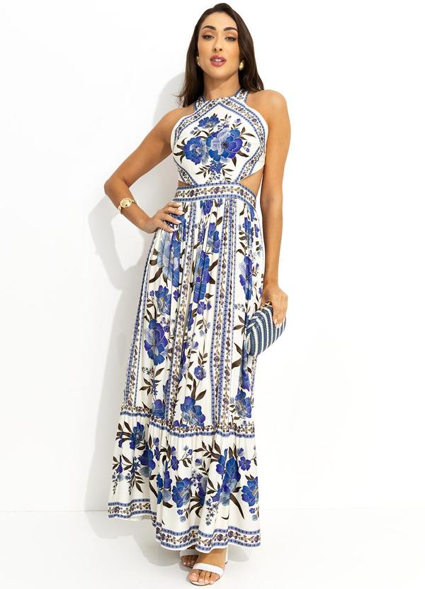 Farm - Vestido Cropped Manu Azul