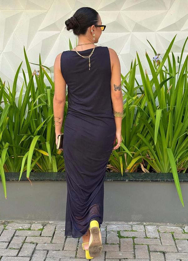 Choyee - Vestido em Tule Flora Preto 2