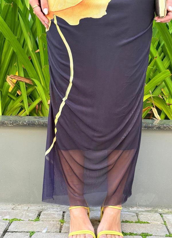 Choyee - Vestido em Tule Flora Preto 4