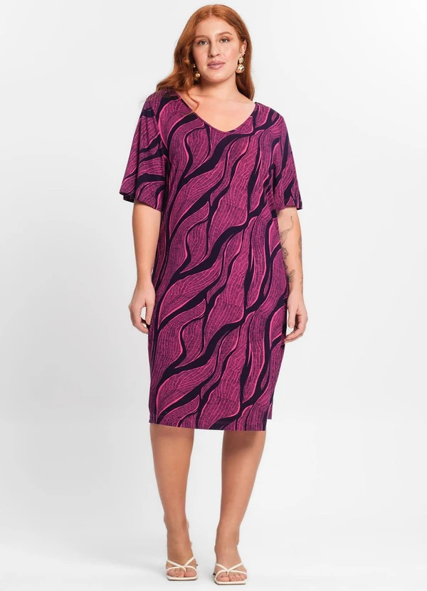 Rovitex - Vestido Estampado Rosa 3