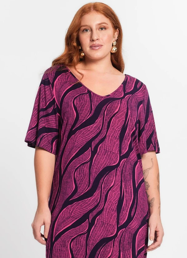 Rovitex - Vestido Estampado Rosa 4