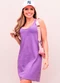 Hiatto Confecção - Vestido Feminino Liso Malha Tinta Marinho - variação: Roxo