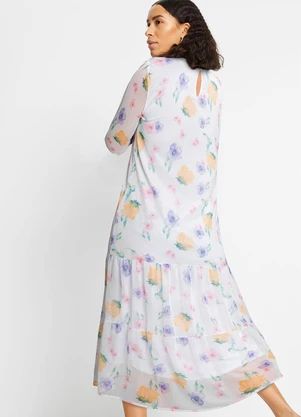 bonprix - Vestido Floral Botânico em Tule - BONPRIX