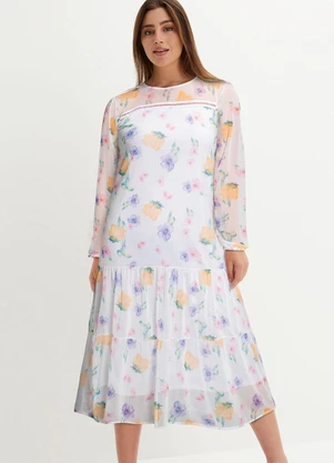 bonprix - Vestido Floral Botânico em Tule - BONPRIX
