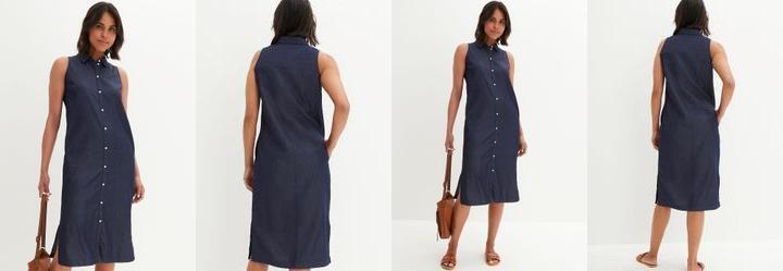 Vestido Jeans Escuro em Jeans Leve