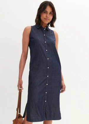 bonprix - Vestido Jeans Escuro em Jeans Leve - BONPRIX