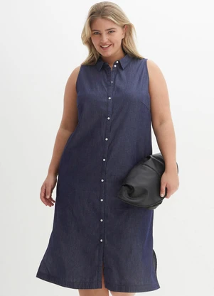 bonprix - Vestido Jeans Escuro em Jeans Leve - BONPRIX