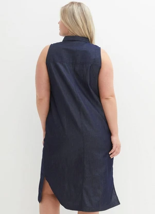 bonprix - Vestido Jeans Escuro em Jeans Leve - BONPRIX