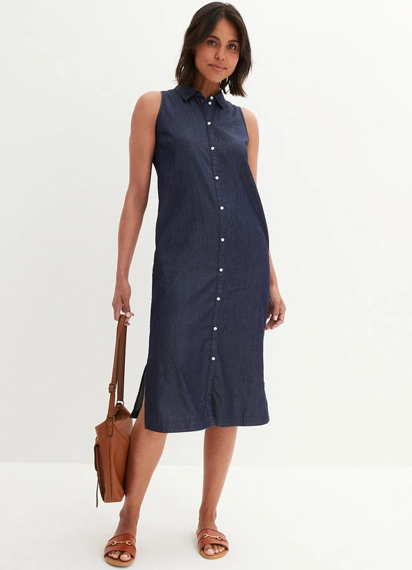 bonprix - Vestido Jeans Escuro em Jeans Leve 5