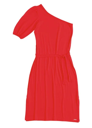 Soft Bonni - Vestido Midi Manga Unica Adulto  Vermelho - SOFT BONNI