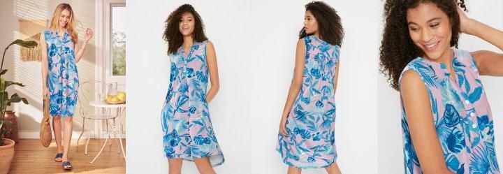 Vestido Mullet Folhagem Rosa