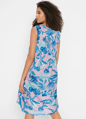 bonprix - Vestido Mullet Folhagem Rosa - BONPRIX
