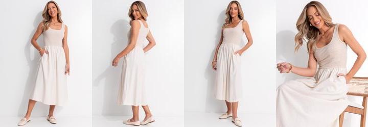 Vestido Natural em Linho