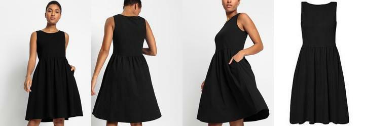 Vestido Preto em Malha de Algodo