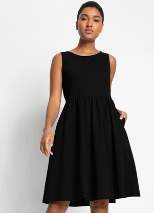 bonprix - Vestido Preto em Malha de Algodão - BONPRIX