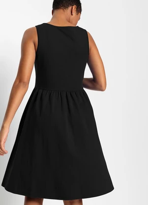 bonprix - Vestido Preto em Malha de Algodão - BONPRIX