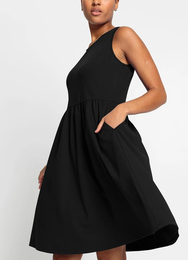 bonprix - Vestido Preto em Malha de Algodão 1