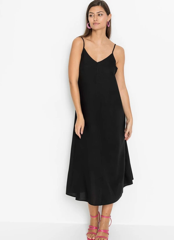 bonprix - Vestido Preto em Viscose Plana 2