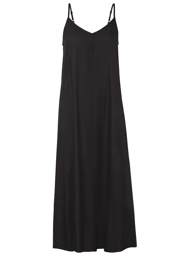 bonprix - Vestido Preto em Viscose Plana 5