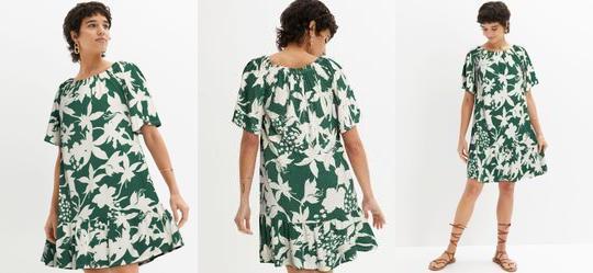 Vestido Ramo de Flores em Malha de Viscose