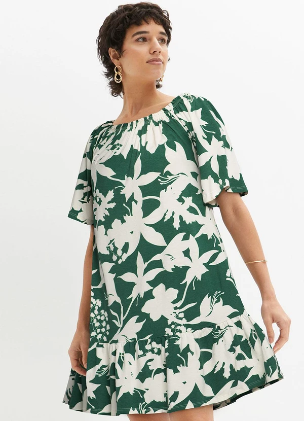 bonprix - Vestido Ramo de Flores em Malha de Viscose