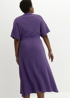 bonprix - Vestido Roxo em Malha Texturizada de Viscose. - BONPRIX
