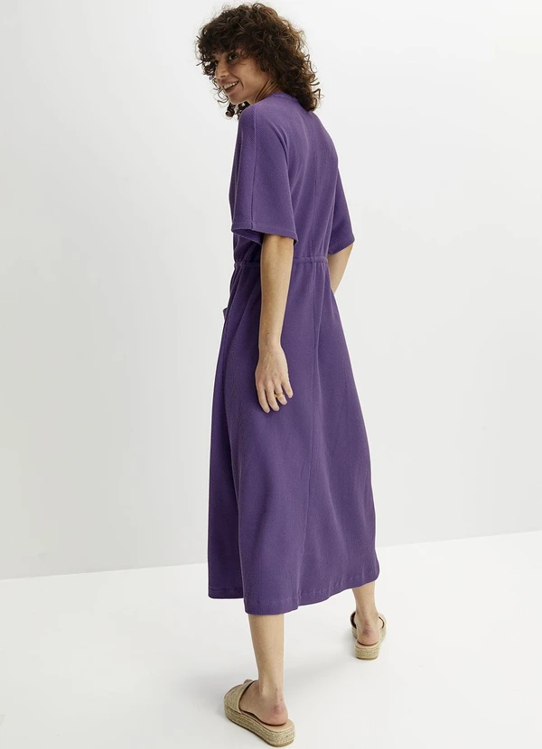 bonprix - Vestido Roxo em Malha Texturizada de Viscose. 3