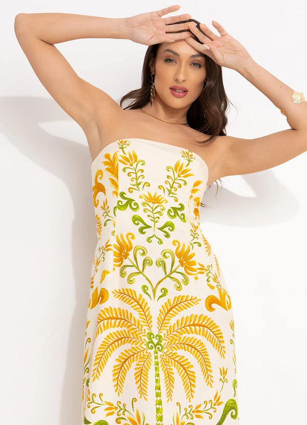 Farm - Vestido sem Manga Milani Amarelo 4