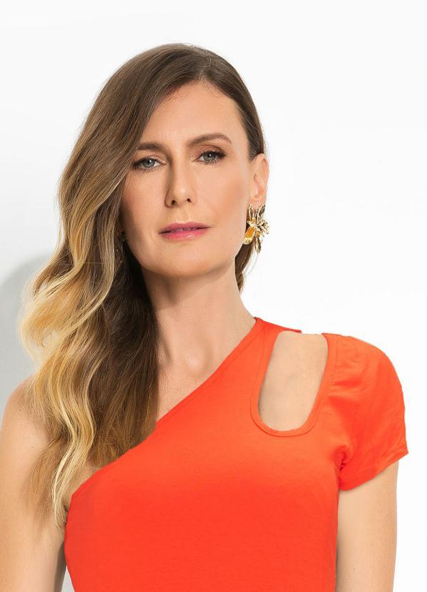 bonprix - Vestido um Ombro Só Laranja 3