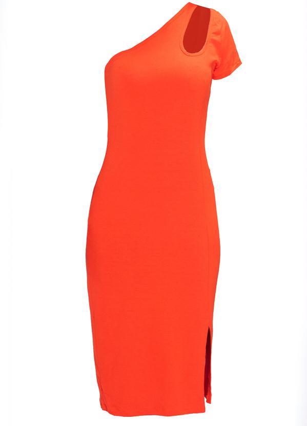 bonprix - Vestido um Ombro Só Laranja 6