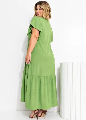 Quintess - Vestido Verde Claro em Malha Texturizada - QUINTESS