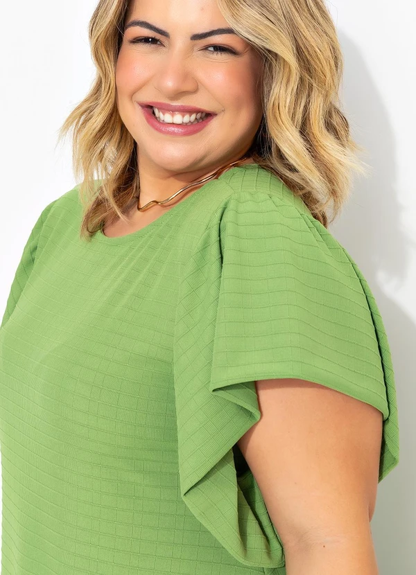 Quintess - Vestido Verde Claro em Malha Texturizada 10