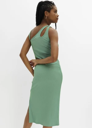 bonprix - Vestido Verde Claro em Ribana Canelada - BONPRIX